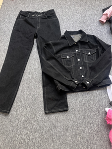 Completo Due <span class=keywords><strong>Pezzi</strong></span> in <span class=keywords><strong>Jeans</strong></span> Personalizzato Set Giacca in Denim con Stampa Lavata Tuta Blu in Denim da Uomo - Product Image 3