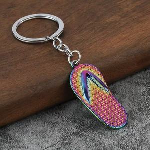 <span class=keywords><strong>Porte</strong></span>-clés mousqueton vintage en alliage de zinc, design créatif en forme de tongs, pendentif dessin animé mignon, léger, en métal, petit <span class=keywords><strong>cadeau</strong></span> tendance - Product Image 3