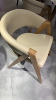 Siège de villa en cuir robuste chaises de salle à manger en bois courbé de luxe moderne maison salon chaise de salle à manger en bois massif en cuir