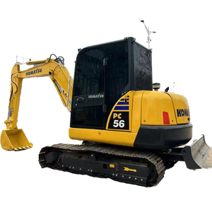 Mini-excavatrice Komatsu PC56 d'origine japonaise, 5 tonnes, 6 tonnes, excavatrices d'occasion, capacité de la benne, moteur Komatsu, brise-roche, certifiée CE - Product Image 1
