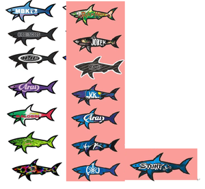 Autocollants promotionnels imprimés numériquement en forme de requin de dessin animé 2026, autocollants adhésifs pour tablette, téléphone, réfrigérateur, bagages - Product Image 4
