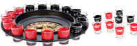 Jeu de lunettes de fête de casino Spin Shot Roulette Wheel Drinking Set pour adultes comprenant des lunettes de roulette