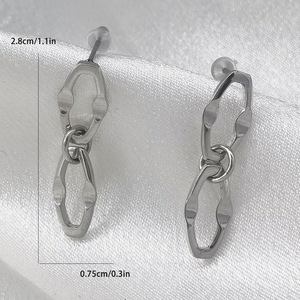 Geometric <b>Stud</b> Earrings Stainless Steel Minimalist Unisex Fashion Jewelry <b>For</b> <b>Men</b> And Women - Product Image 4