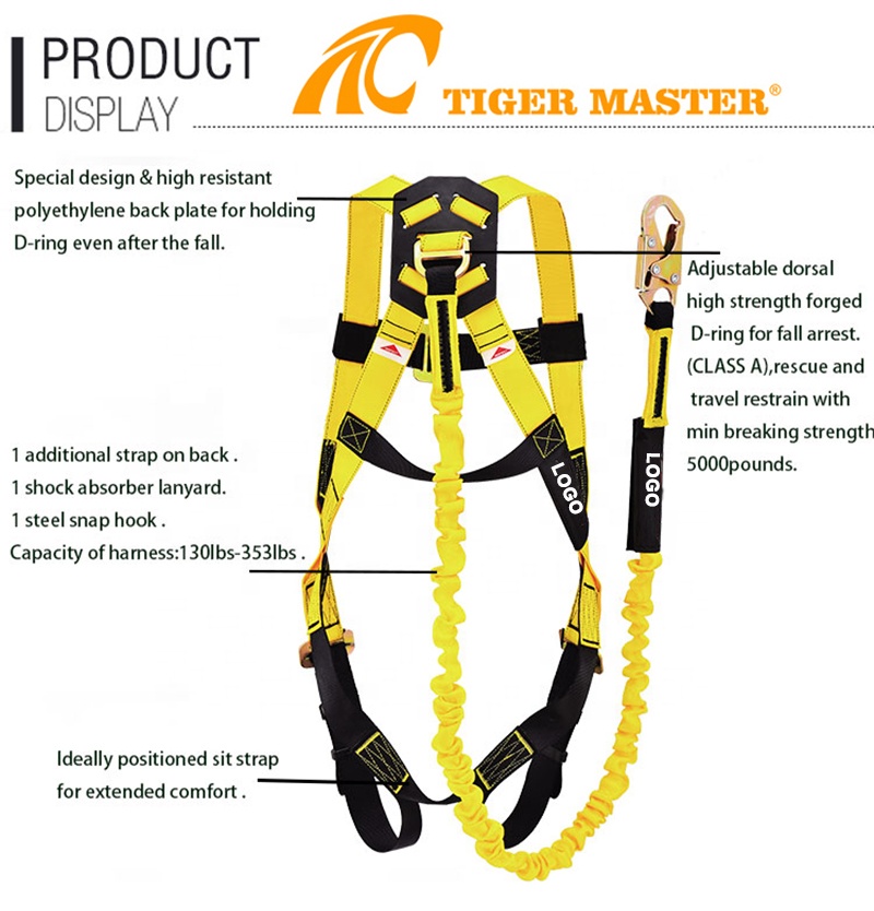 ANSI Z359.11 Certified Safety Harness with Energy Absorber
