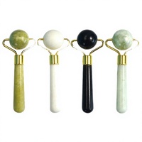 Ensemble de massage avec rouleau de jade 100% naturel et Gua Sha pour le lifting et les soins du visage