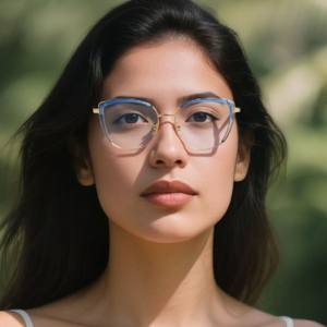 Gafas de mujer anti luz azul de gran venta transfronterizas, montura redonda TR90 de tamaño mediano con bisagras de resorte para uso diario - Product Image 2