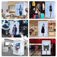 Boîte d'hologramme 3D interactive de taille humaine de 86 pouces Vitrine transparente d'affichage à cristaux liquides Holoportation d'écran tactile Projection en temps réel