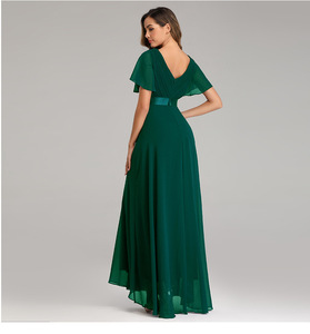 XU90812 <span class=keywords><strong>Vestidos</strong></span> <span class=keywords><strong>de</strong></span> <span class=keywords><strong>Dama</strong></span> <span class=keywords><strong>de</strong></span> <span class=keywords><strong>Honor</strong></span> <span class=keywords><strong>de</strong></span> Alta Calidad, Hechos a Mano, con Cuello en V, Manga Larga, Estilo Evasé, <span class=keywords><strong>de</strong></span> Chifón, Elegantes <span class=keywords><strong>Vestidos</strong></span> <span class=keywords><strong>de</strong></span> Noche <span class=keywords><strong>2022</strong></span> - Product Image 3