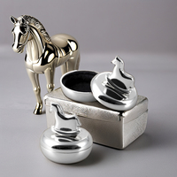 Boîte à souvenirs pour la première dent et la première mèche de bébé, design cheval, plaqué argent, finition laquée écologique, idéale pour les cadeaux de souvenir