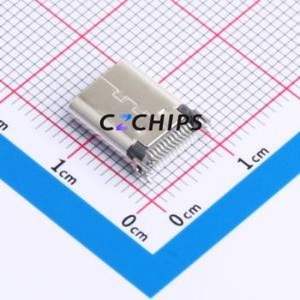 HC-TYPE-<b>C</b>-24P-CP0.8-5A-L10.45-01 USB Connector SMD Connector Type-<b>C</b> USB 3.1 Female <b>Clamp</b> Plate - Product Image 2