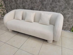 เก้าอี้นั่งเล่นทรงครึ่งวงกลม รุ่น Brown NGUYEN DECOR HC258 ทนทาน นั่งสบาย รับประกัน 1 ปี ดีไซน์ทันสมัย 3 ที่นั่ง โครงไม้พีแอลวูดจากเวียดนาม บุโฟม - Product Image 2