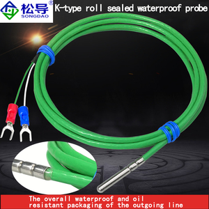 مسبار حراري من النوع K مقاوم للماء والزيت، مستشعر حرارة بسلك PTFE أخضر - Product Image 3