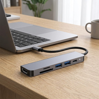 Adaptateur Type C de haute qualité, chargeur multi-ports 6 en 1, hub USB C et vente en gros de hubs USB C 6 ports pour ordinateur portable Macbook