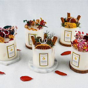 <span class=keywords><strong>Bougie</strong></span> Artisanale en Fleurs Séchées, Aromathérapie, Étiquette Personnalisée, Cire de Soja, Parfumée, Grande Taille, <span class=keywords><strong>Bougie</strong></span> Pilier, Vente en Gros - Product Image 5