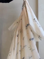 Robe longue élégante en laine à imprimé floral botanique, cardigan ouvert pour femmes musulmanes, vente en gros à Dubaï