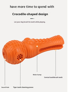 Jouets à mâcher pour animaux de compagnie, jouets en caoutchouc pour chien pour le grincement des dents, balles pour chien résistantes aux morsures, jouets crocodile avec fonction de fuite de nourriture - Product Image 3