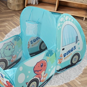 Tienda de Campaña de Poliéster Resistente con Diseño de Malla Transpirable, Tienda de Juegos Infantil con Diseño de Dinosaurio Azul y Aro de Baloncesto - Product Image 4