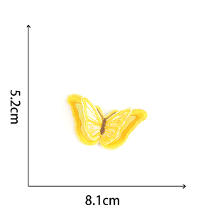 Tại chỗ các loại màu sắc sắt trên thêu tinh tế hai lớp 3D thiết kế bướm các bản vá lỗi cho hiệu suất trang phục - Product Image 3
