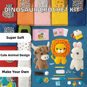 Cadeaux faits main pour les amateurs de crochet : Kit DIY Dinosaure Animal avec Tutoriel Vidéo – <span class=keywords><strong>Porte</strong></span>-clés Mignon en Crochet pour Débutants et Débutants en Tricot – Dessin Animé Doux pour la Remise de Diplôme - Product Image 3