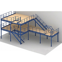 Plateforme de Mezzanine Modulaire à Deux Niveaux en Acier Laminé à Froid pour Entrepôt, Atelier et Bureau, Style Loft, Haute Capacité de Charge