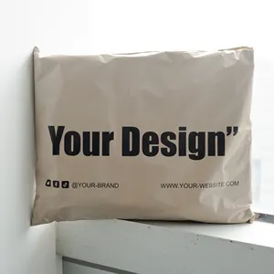 Bolsa de correo impresa Polymailer con logotipo personalizado Poly brillante de diseñador negro para ropa