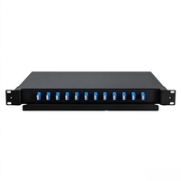 Panel Patch Fiber Optik LC UPC 1U 19 Inch 24 Core 48 Core, Single-mode Duplex, Rak Mount, Tipe Geser ODF
