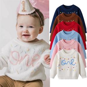 Chandails pour bébé avec motif brodé à la main, vêtements pour filles et garçons, <span class=keywords><strong>pull</strong></span> pour enfants, hiver - Product Image 2