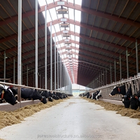 Structure en acier galvanisé à chaud épaisse pour abri de bétail, idéale pour l'élevage de porcs et de moutons, personnalisable, économique et antirouille