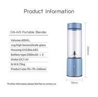 Mixeur-Presse-Agrumes Portable Sans Fil USB Mini Électrique Rechargeable en Acier Inoxydable pour Smoothies et Voyages