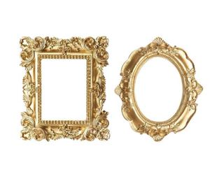 <b>Vintage</b> <b>Picture</b> <b>Frame</b> Metal Golden Ornate Textured Oval Desktop Photo <b>Frame</b> Photo Holder Jewelry Display <b>Frame</b> Home Decoration - Product Image 2