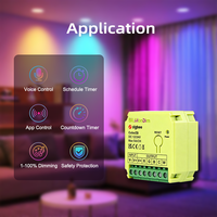 Contrôleur de bande LED RGB CW Bilihondim Zigbee, variateur de lumière, 12V/24V, bande LED RGB+CCT, couleur pleine, sans fil, portée de 30 m, Google Assistant
