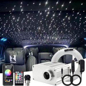 Kit d'éclairage d'ambiance pour <span class=keywords><strong>voiture</strong></span> avec plafonnier à fibres optiques LED RGBW 10W, 550 étoiles scintillantes - Product Image 1