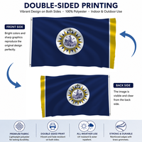 Drapeau de Nashville, Tennessee, gouvernement métropolitain, comté de Davidson, bannière de ville en polyester double face pour affichage intérieur et extérieur