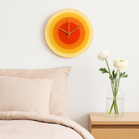 Jam Dinding Akrilik Minimalis Modern Bulat Plastik Sunset Kreatif Senyap Jam Dinding Seni untuk Dekorasi Ruang Tamu Rumah