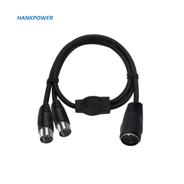 2 in 1 MIDI DIN 5Pin Y Splitter Adapter Cable MIDI 5 Pin Female to Dual DIN 5Pin Male Extension Audio Cable