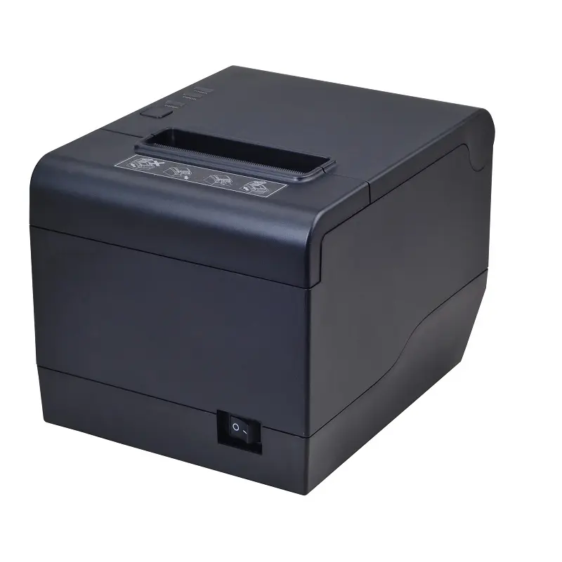 Impresora pos negra de escritorio caliente de fábrica Impresora térmica de 80mm Bluetooth con cortador automático