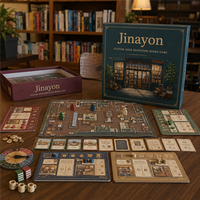 Boîte rigide personnalisée pour jeu de société, café littéraire, jeu de stratégie, impression dorée en relief quatre couleurs, pour librairie indépendante