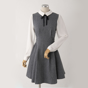 Conception personnalisée gratuite Uniforme scolaire pour filles Maternelle École primaire <span class=keywords><strong>Robe</strong></span> grise Uniforme pour lycée - Product Image 1