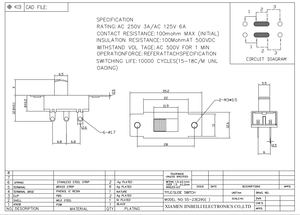 Interruptor Deslizante DP3T, Miniinterruptor Deslizante Tipo DIP Vertical con 6 Terminales y 2 Orificios de Tornillo, Clasificación AC 250V 3A/AC <span class=keywords><strong>125</strong></span> 6A, 1 Unidad, 2 Unidades - Product Image 6