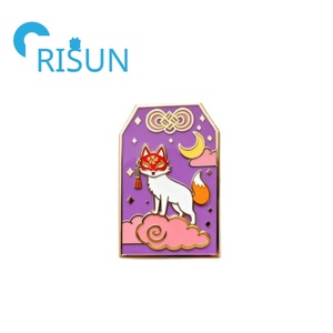 Fábrica al por mayor japonés buena suerte encanto insignia joyería broche alfileres Metal personalizado Tori puerta amuleto Omamori esmalte Pin insignia - Product Image 4