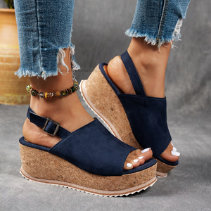 Sandales romaines compensées à plateforme pour femmes, imprimé léopard, nouvelle collection été européenne et américaine - Product Image 2