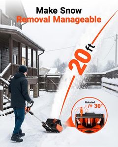 Pelle à neige et souffleur sans fil 24V avec batterie 4.0Ah et plaque directionnelle à poignée avant réglable (chargeur rapide inclus) - Product Image 4