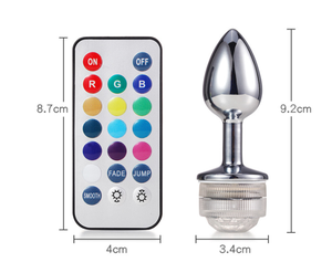 Kit di Plug Anali per Principianti, Misure Piccole e Grandi, Plug Anale Impermeabile con Luce LED e Telecomando, Dilatatore Anale, <span class=keywords><strong>Buttplug</strong></span> LED - Product Image 4
