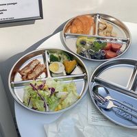 Plateau repas compartimenté en acier inoxydable de qualité alimentaire, trois compartiments, pour la perte de poids, pour enfants et adultes, usage domestique, écologique
