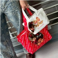 Sac fourre-tout en toile style dessin animé Moomin japonais, coréen, thaïlandais, à deux ouvertures, décontracté, polyvalent, grande capacité