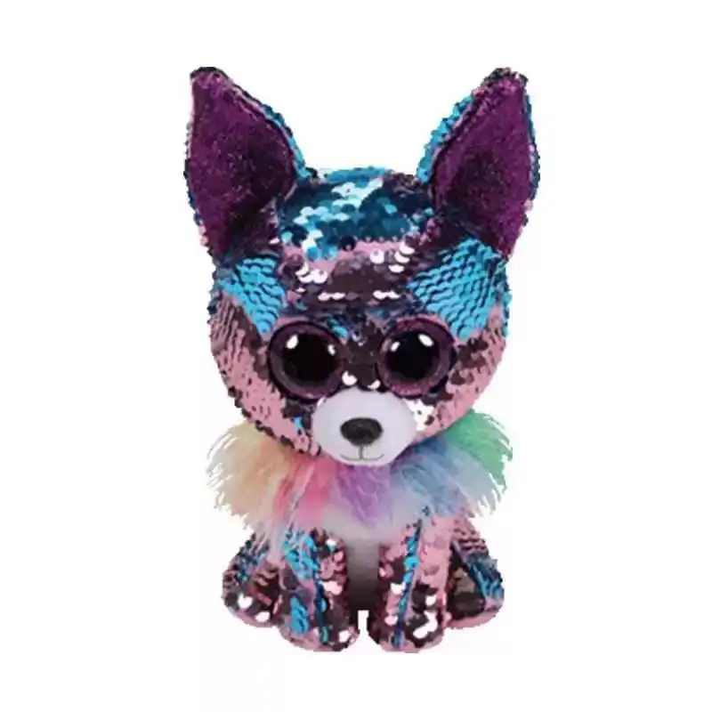 Wholesale New Products Can Wholesale Custom Color Sequins Big Eyes Plush Toys For Children's Birthday Gifts