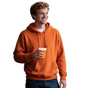 Custom Men's Solid Knitted Anti-Wrinkle Design Logo 100% Cotton Pullover Streetwear <b>Hoodie</b> <b>Plain</b> Dyed Digital Waterproof - Product Image 2