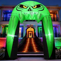 Arche géante gonflable d'Halloween, château, décoration fantôme effrayant, citrouille, squelette, écran LED, pour événements extérieurs et jardin