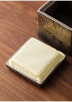 Pot à thé hermétique en céramique carré MSH 100ml/250ml/650ml, texture mouchetée dorée, pour le stockage des feuilles et des poudres de thé
