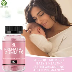 Gummies prenatali all'ingrosso Gummies di acido folico vegano vitamina A, C, B12 Gummies multivitaminici prenatali per la salute della mamma e del bambino